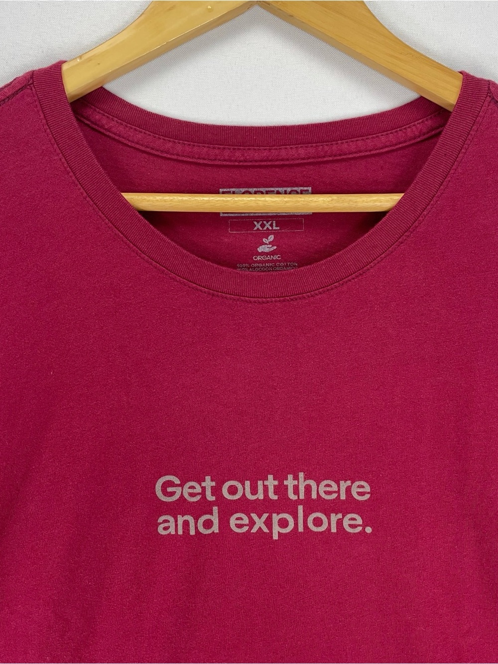 Florence Marine X Shirt Mens XXL Red Organic Cotton Crewneck Tee Get Out Explore